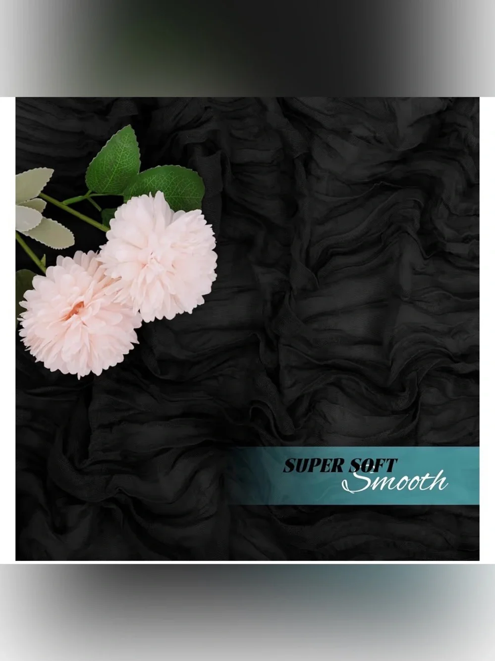 10 Pack Black Cheesecloth Table Runners